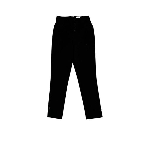 Black high waisted Unique Vintage tapered leg pants. - Picture 1 of 7